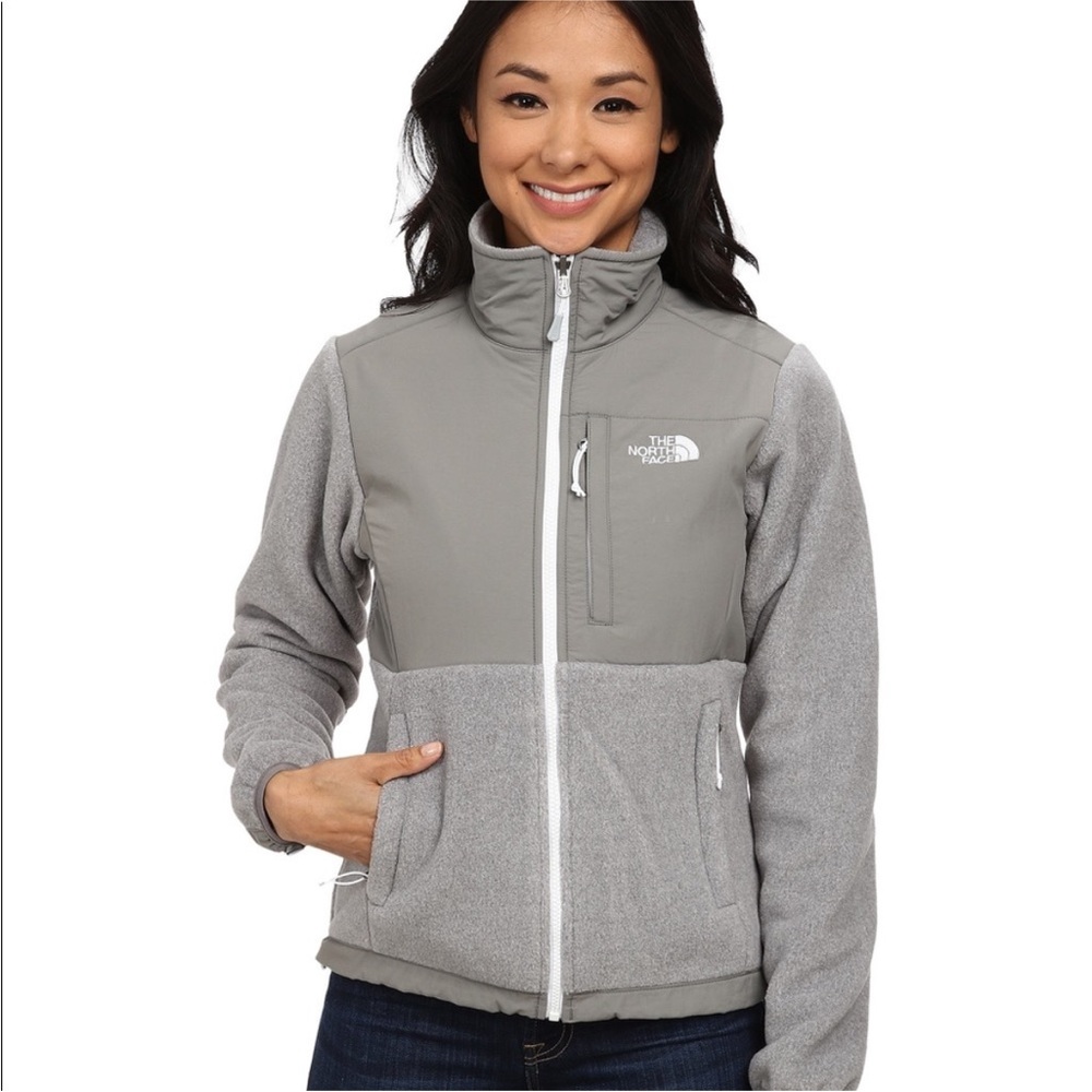 The North Face Women’s Grey Denali Polartec Zip Front Fleece Jacket SZ‎ Medium